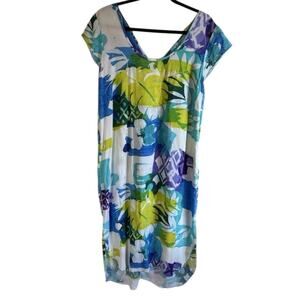 Jams World Cozumel Floral Shift Dress Women S Hawaiian Beach Resort Summer Midi